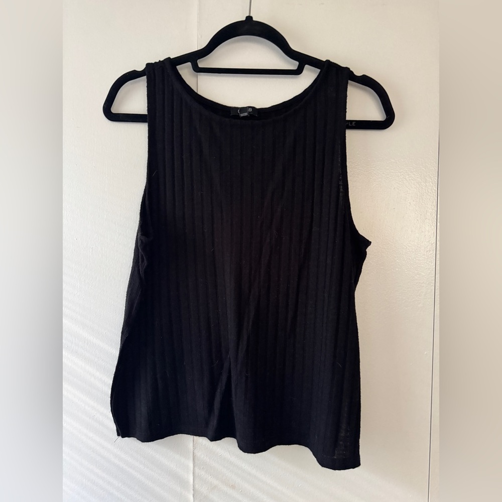 Black Sleeveless Ribbed Top